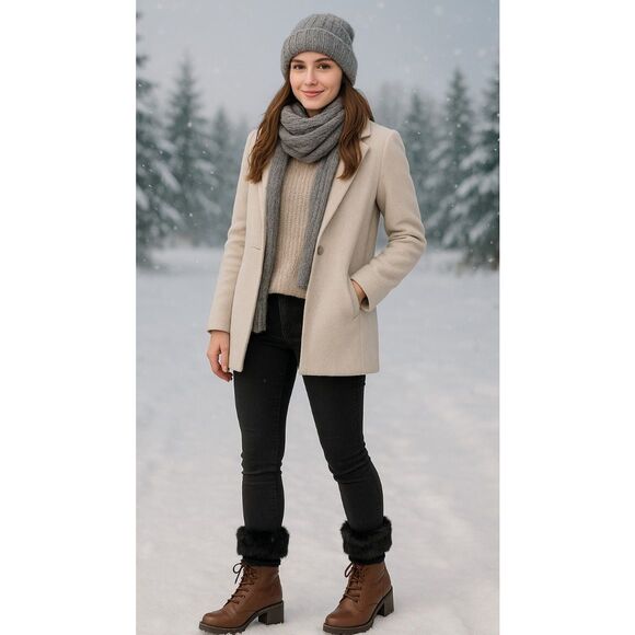 Black Faux Fur Boot Cuffs – Warm Plush Ankle Covers for Winter Boots - Picture 2 of 7